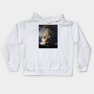 Stolen Painting  The Storm on the Sea of Galilee Kids Hoodie